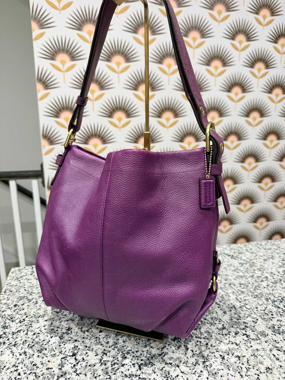 Coach Y2K Purple Leather Shoulder Bag